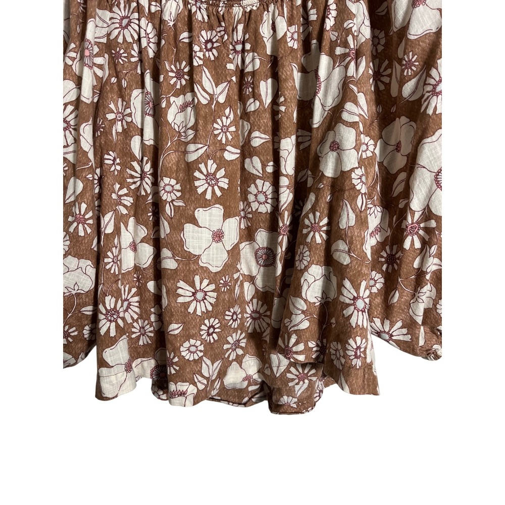 FREE PEOPLE Miss Daisy Floral Off The Shoulder Cotton Peasant Blouse Printed Top - Picture 6 of 10